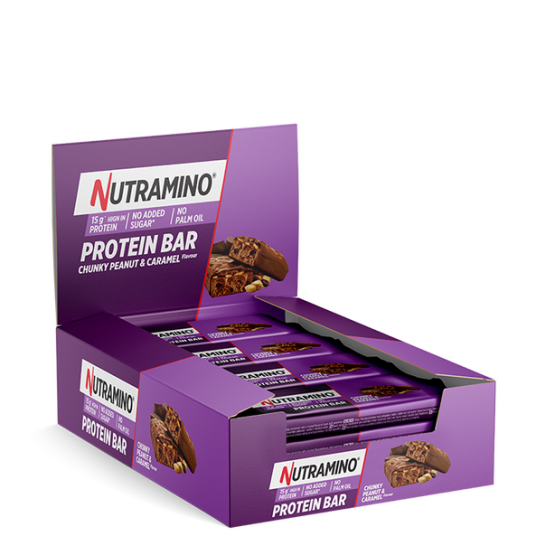Nutramino Proteinbar, 12x55g - Chunky Peanut & Caramel Nutramino Proteinbar, 12x55g - Chunky Peanut & Caramel