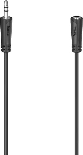 Hama 3,5mm Forlengelseskabel 1,5m Svart Hama 3,5mm Forlengelseskabel 1,5m Svart