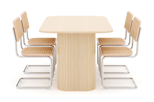 Scandinavian Choice Kopparbo Spisebord 160 cm med 4 stk Build Matstkolar Hvit