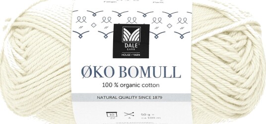 Dale Garn Økologisk Bomull 302 Natur Hvit