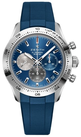 Zenith Herreklokke 03.3114.3600 51.R950 Chronomaster Sport Blå/Gummi Zenith Herreklokke 03.3114.3600 51.R950 Chronomaster Sport Blå/Gummi
