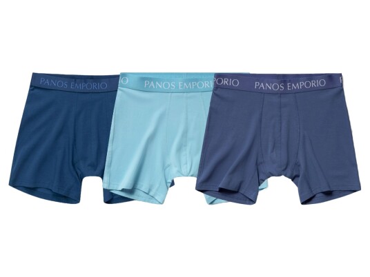 Panos Emporio 3pk Base Bamboo Boxer Poseidon/high Tide/water Large