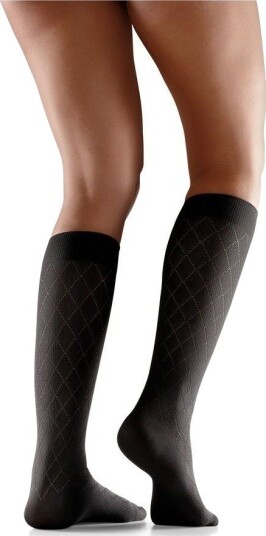 Mabs Nylon Knee Design Black L Støttestrømper Kompresjonsstrømper Helse & Livsstil