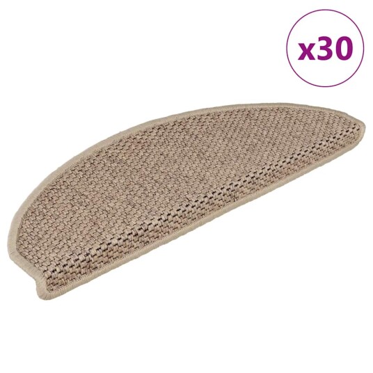 Selvklebende trappematter sisal 30 stk 65x21x4 cm sand 8721288459985