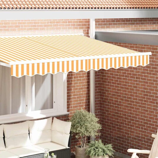 Markise Valance for 2,5 m ramme Gul og Hvit 2,3x0,2 m