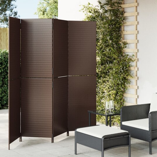 Romdeler 4 paneler brun polyrotting 8721012243873 Romdeler 4 paneler brun polyrotting 8721012243873