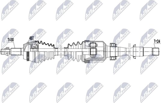 NTY NPW TY 245 Drivaksel
