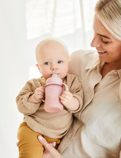 Everyday Baby Glass Sippy Cup Healthy + Rose Pink - Pink - 150 ml Everyday Baby Glass Sippy Cup Healthy + Rose Pink - Pink - 150 ml
