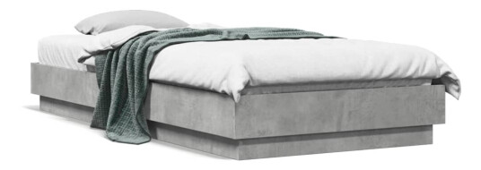 Sengeramme med LED-lys betonggrå 100x200 cm 8721012285606