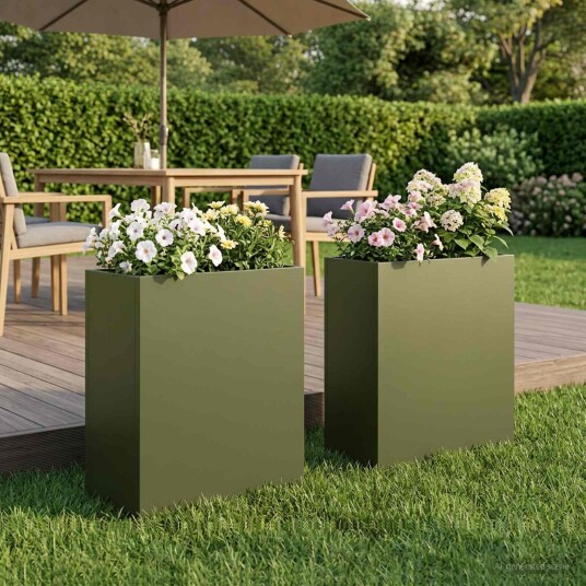 vidaXL Hageblomsterpotte 2 stk. Olivengrønn 40 x 20 x 40 cm