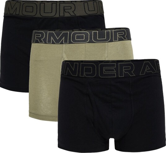 Under Armour Ua Performance Cotton   Solid 3" 3Pk   BLACK W/MARINE OD   S