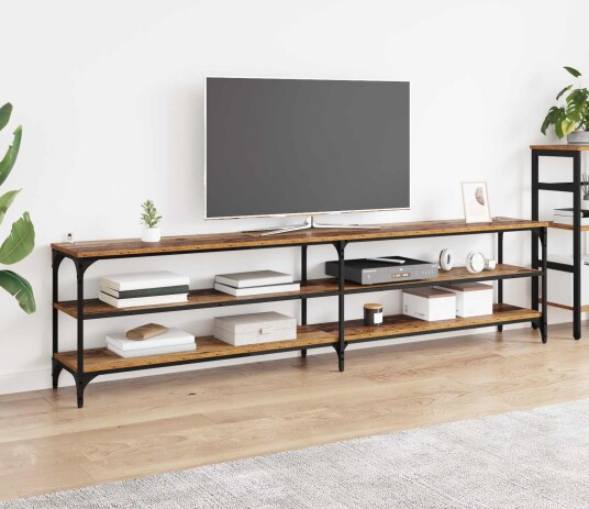 TV skap Gamle tre 200 x 30 x 50 cm Ingeniørtre og jern TV skap Gamle tre 200 x 30 x 50 cm Ingeniørtre og jern