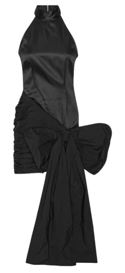 ROTATE Satin Bow Dress Kjole Sort 40
