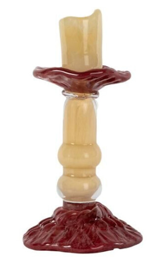 ByOn Lara Lysestake i Beige - 12x22 cm Munnblåst Glass