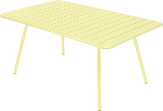 Fermob Luxembourg Table 165x100 Cm Frosted Lemon A6 Utendørs Spisebord Frédéric Sofia Gul Metall