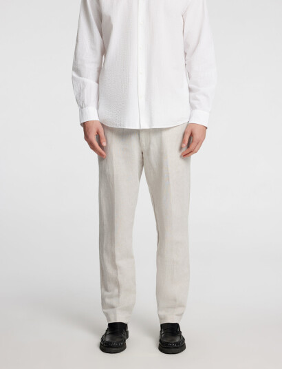 Selected Slh196-Straight Leroy Linen Bld Pnt Noos - White - XXL