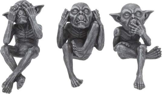 Three Wise Goblins Tre Små Nissefigurer 12 cm