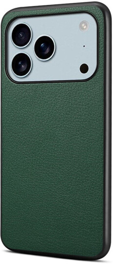 EIDERWOOD iPhone 17 Pro Max Hybrid Plast Deksel med Skinntekstur – Grønn