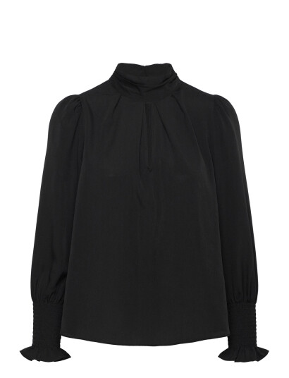 French Connection Crepe Light High Nk L.s Top - Black - S