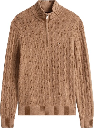 Tommy Hilfiger Lambswool Cable Zip Mk Brown M