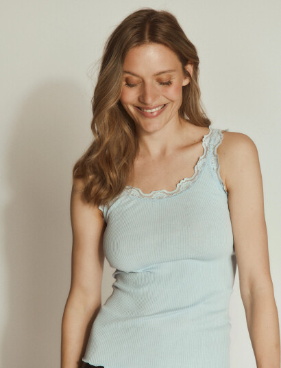 Rosemunde Rwbabette Silk Sl U Neck Long Lace Blue S