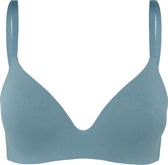 Organic Basics Core Wireless Plunge Bra   STEEL BLUE   36 D