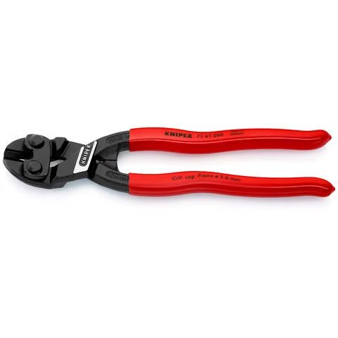 Knipex 200 mm Kompakt Boltkutter i Kromvanadiumstål - Rød