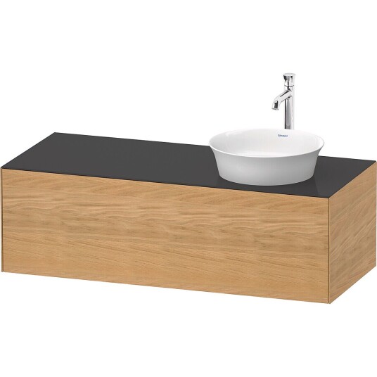 Duravit White Tulip Servantskap 1 skuff 130x55x40,8 cm Eik/Grafitt Høyglans