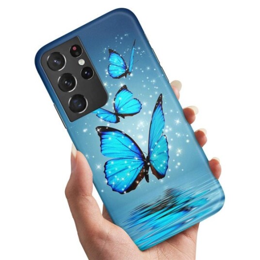 Samsung Galaxy S21 Ultra - Deksel/Mobildeksel Glitrende Sommerfugler