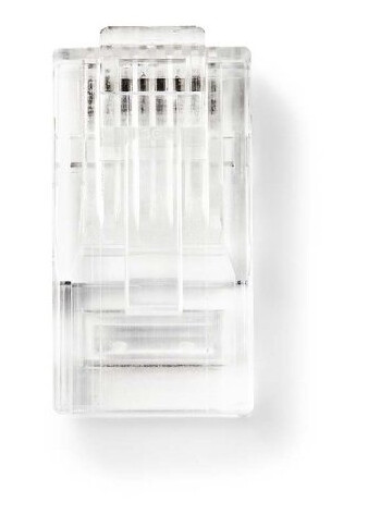 Nedis RJ45-kontakt | Hann | Solid UTP CAT5e | Rett | Gull belagt | 10 stk. | PVC | Gjennomsiktig | Boks