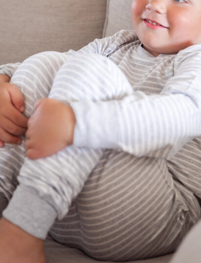 Geggamoja Two Pcs Pyjamas Classic - Grey - 134-140