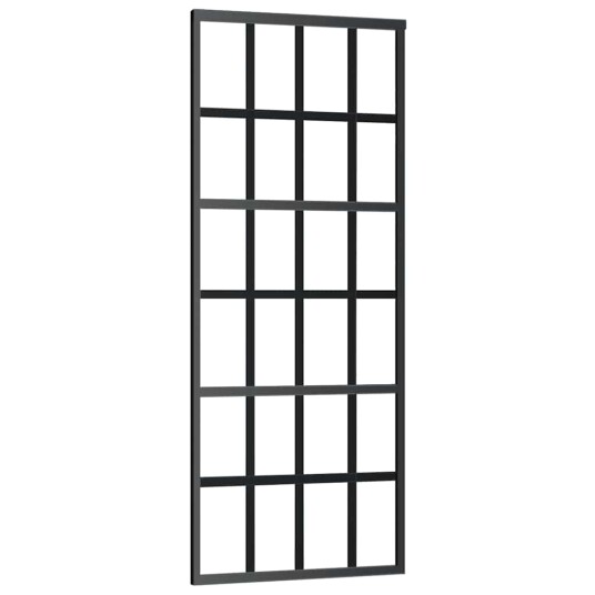 vidaXL Skyvedør med monteringssett svart 76x205 cm ESG-glass vidaXL Skyvedør med monteringssett svart 76x205 cm ESG-glass
