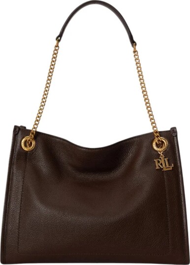Lauren Ralph Lauren Skulderveske Luxe Pebble Læder Brown Medium Shopper