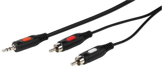 Vivanco 46/04 50 Lydkabel 5 M 2 X RCA 3.5mm Sort
