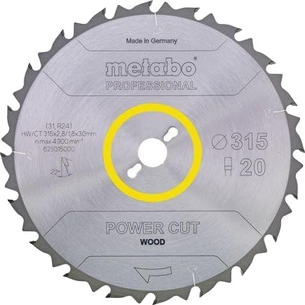 Metabo Power Cut Wood Professional Sirkelsagblad - 315x30mm, 20 Tann Metabo Power Cut Wood Professional Sirkelsagblad - 315x30mm, 20 Tann