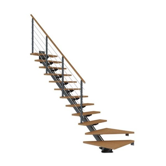 Dolle Sydney Eik Oljeret L-trapp Antracit Design 13T 85W