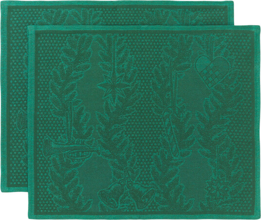 Royal Copenhagen   Stjerne Riflet Jul bordbrikke 45x35cm 2 stk grønn