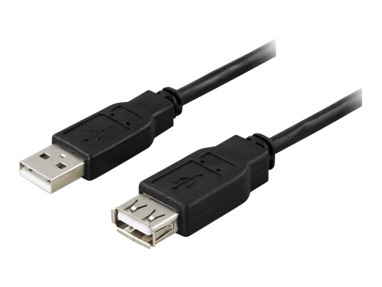 Deltaco USB 2.0 Forlengelseskabel 20 cm Hunn til Hann Svart Deltaco USB 2.0 Forlengelseskabel 20 cm Hunn til Hann Svart