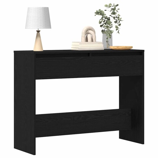 Svart Eike Konsollbord 100x35x76.5 cm Konstruert Tre
