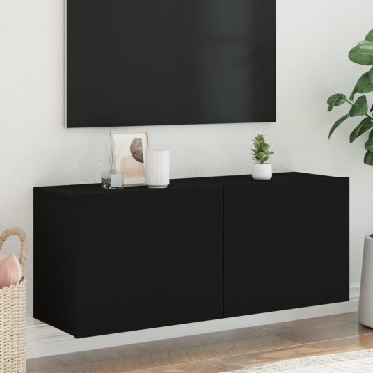 vidaXL Vegghengt TV-benk svart 100x30x41 cm 8721012255517