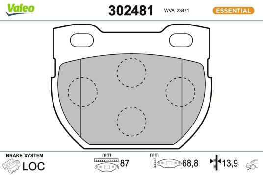 Bremseklosser VALEO 302481