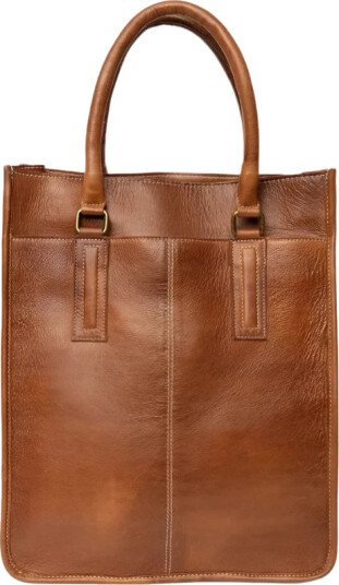 Re:Designed by Dixie Halma veske med bærehåndtak i skinn Walnut