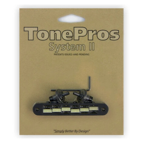 Tonepros Tp6g B - Standard Tune-O-Matic Bridge With G Formula Saddles - Svart