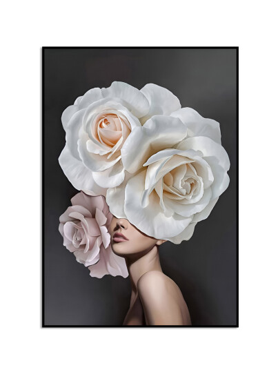 Plakat Blomsterjente / Hvite og rosa blomster