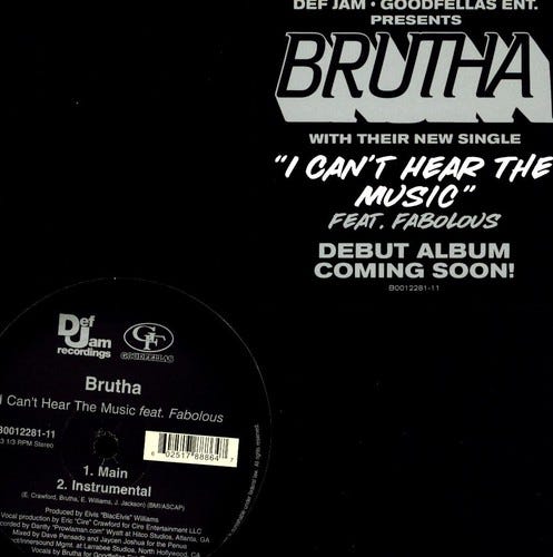 Brutha  I Can't Hear Music (X2)  LP/Vinyl