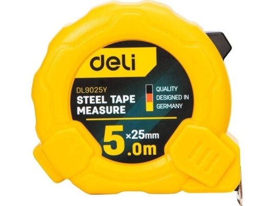 Deli Deli Tools Edl9025y Målebånd, 5M/25Mm (Gul)