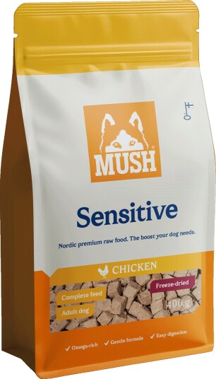 Mush tørrfôr Sensitive Frysetørket Hund Hundefôr & hundemat Tørrfôr for hund kylling 400 g