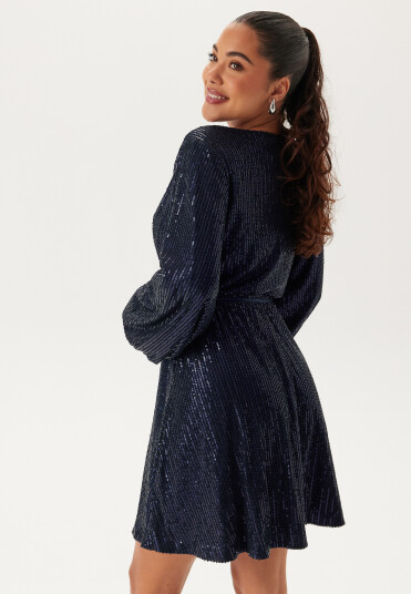 Bubbleroom Occasion Nera Sparkling Dress Dark blue 4XL Bubbleroom Occasion Nera Sparkling Dress Dark blue 4XL