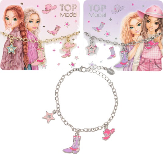 TOPModel Armbånd Med Charms – Cowgirl – Justerbar Lengde 18 Cm + 5 Cm Forlengelse 413847
