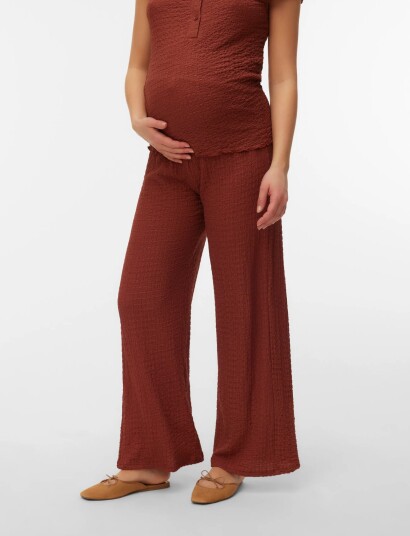Mamalicious Mladine Wide Jrs Pants Hw Burgundy XXL